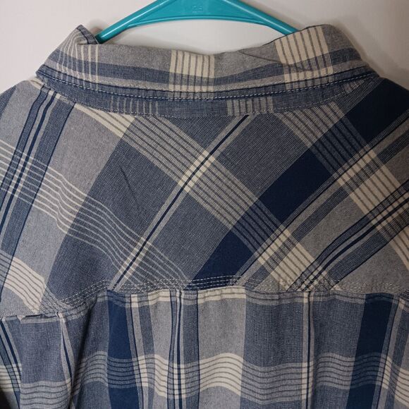 CE Schmidt Shirt Men's Blue White Plaid 2XLT Button Up Long Sleeve - Picture 3 of 10